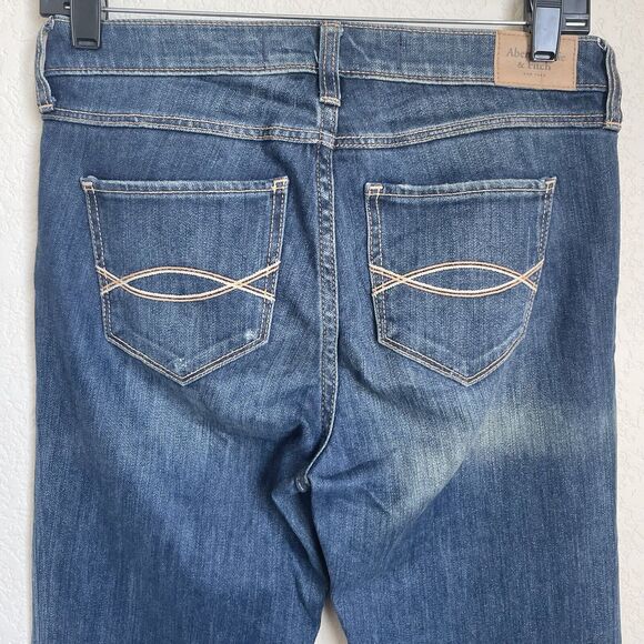 Abercrombie & Fitch Jeans Womens Size 4/27 Dark Wash Skinny Embellished Spring - Picture 6 of 11